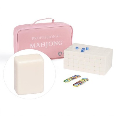 Chinese Mahjong Game Set, 144 Tiles 40mm Melamine Tiles with Storage Bag