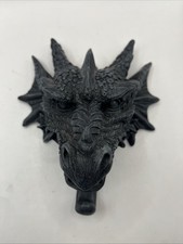 Black Resin Dragon Head Wall Hooks Design Toscano 8"