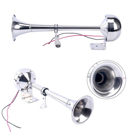 Schmitt Marine Standard Single Trumpet Horn - 12V - Stainless Exterior