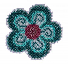 Aqua Flower Mill Hill Beaded Cross Stitch Ornament Kit 2022 MH212213