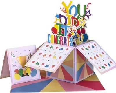 Colorful 2026 Graduation Card with Gift Card Pocket - Congrats You Did It!