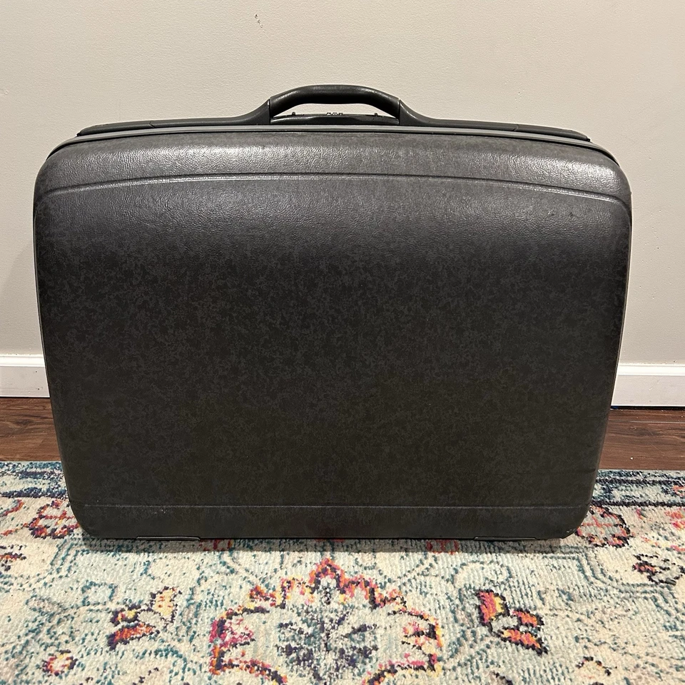 VTG Samsonite Gray Hard Shell Combo Locking Trolley Suitcase Retractable Pull - Image 2 of 4