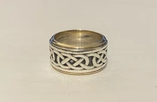 KEITH JACK  Sterling Silver & 10k Celtic Knot Wedding Ring size 6☚☚☚☚☚👀