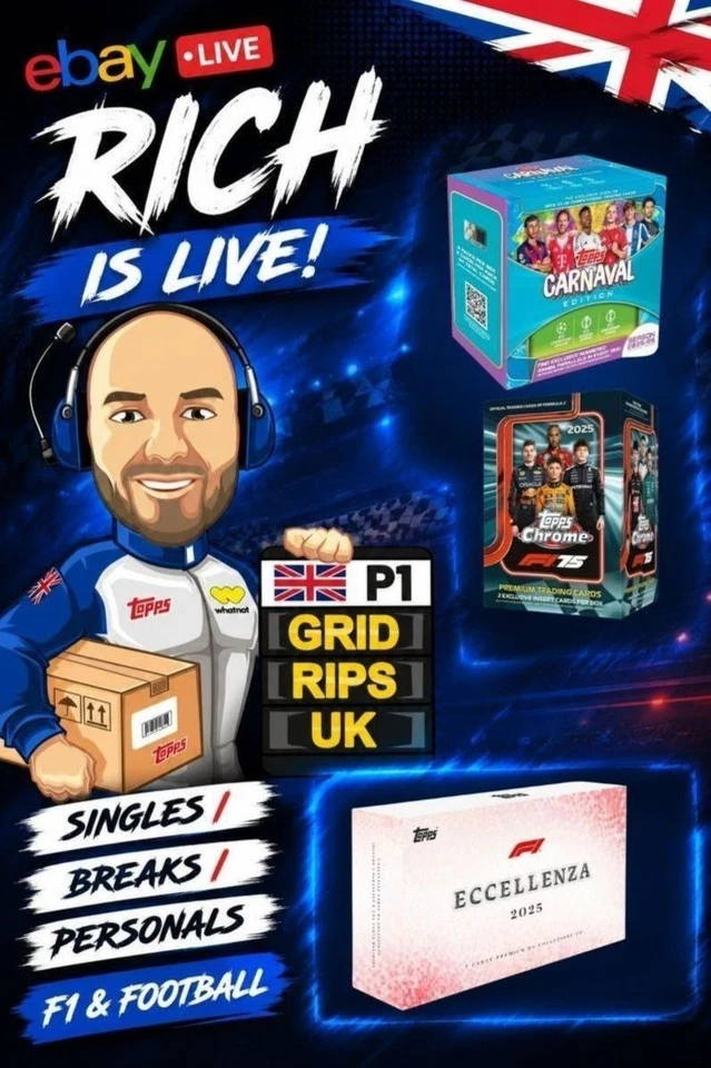 Grid Cards LIVE - F1 + Football - Packs/Breaks/Singles/Boxes RIPPED LIVE