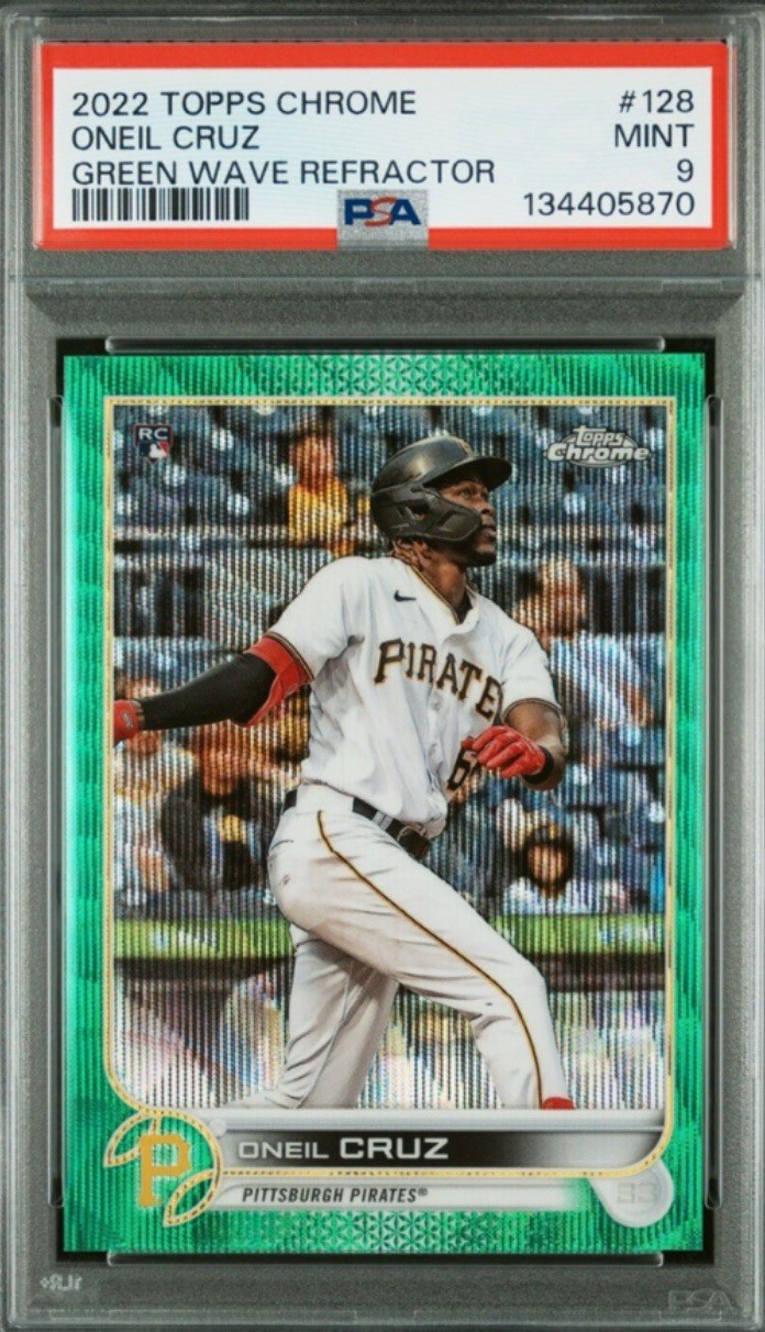 2022 Topps Chrome - Oneil Cruz #128 Green Wave Refractor /99 (RC)