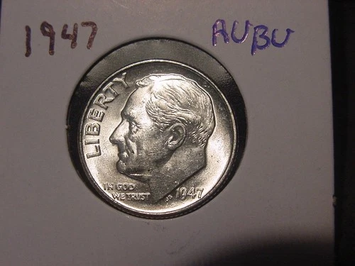 1947 ROOSEVELT DIME AU BU NICE ORIGINAL COIN FREE SHIPPING