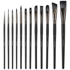 12 Pcs Professional Acrylic Artist Painting Brush Face Paint Brush Set Body A...