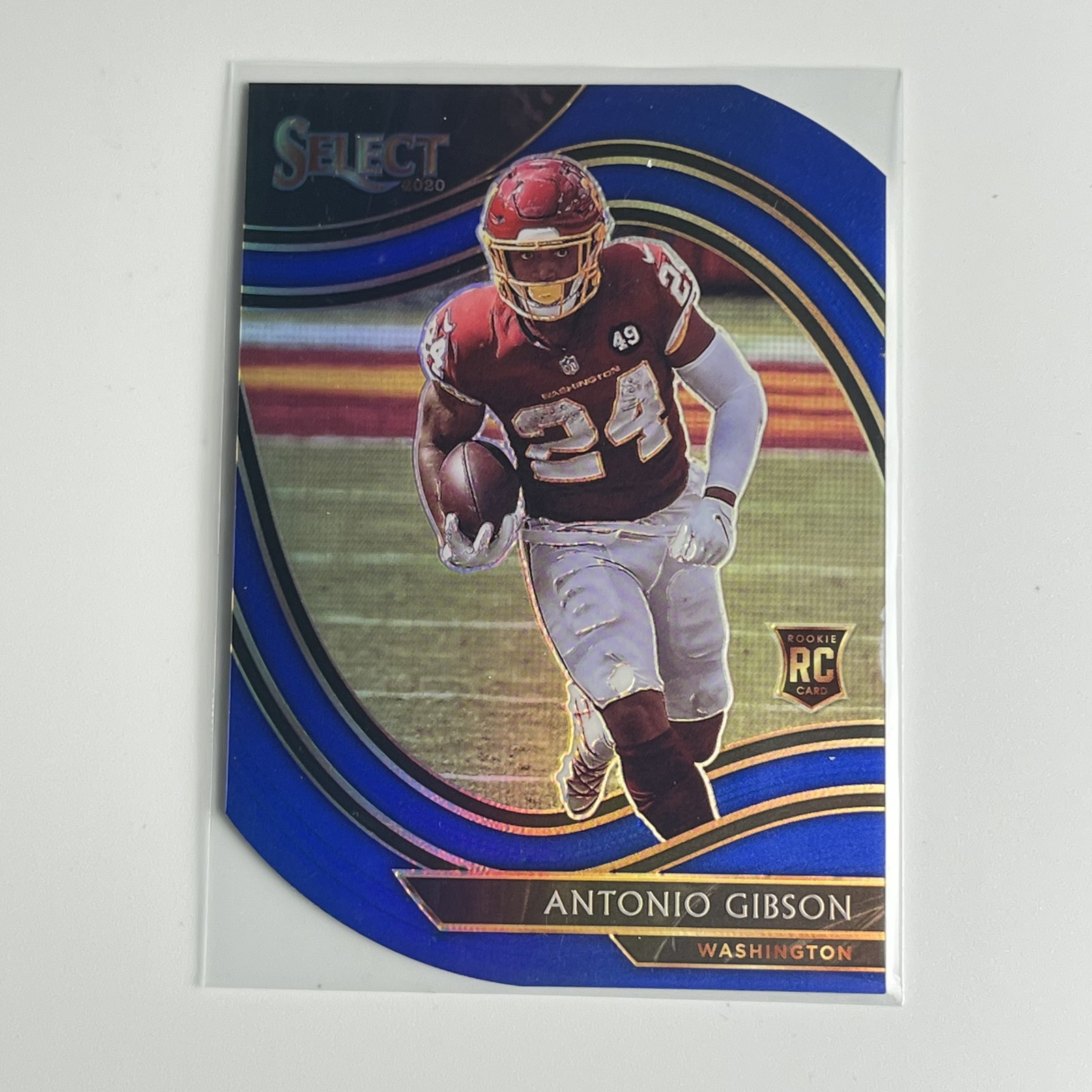 2020 Panini Select - Field Level Antonio Gibson #372 Blue Prizm Die-Cut (RC)