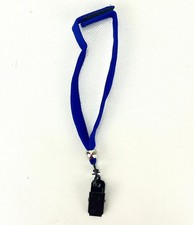10x Adjustable Wrist Lanyard Strap Blue Cord Black Metal Badge Clip ID Holder
