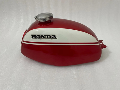 #ad Honda SL350 SL 350 K1 1970 73 kirschrotem amp; weißem Stahl Benzintank Passend EUR 270.00