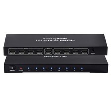 1x8 HDMI Splitter, 1 in 8 Out HDMI Splitter Audio Video Distributor Full HD 3...