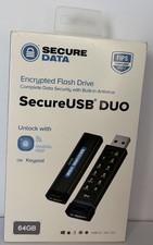 Secure Data Secure USB DUO Encrypted Flash Drive 64 Gb BRAND NEW SEALED
