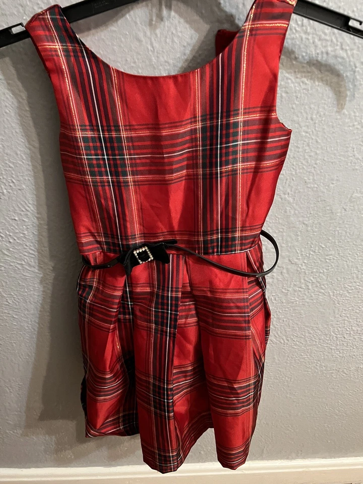 Niñas Talla 6X/7 Children’s Place Vestido de Navidad Rojo a Cuadros Foto 4 de 4
