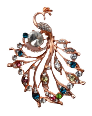 Pfau Brosche Gold Diamant Rubin Smaragd Vintage Stil Brosche Anstecknadel