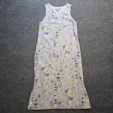 TY Original Wear Dress Womens Size 12 Gray Floral Linen Midi Cottage Prairie