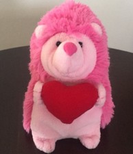 Valentine Beanie Babies SMITTEN Pink Hedgehog Red Heart Soft Plush 2009