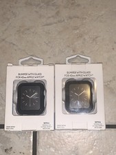 2X WITHit Full Protection Black Bumper W/ Glass Screen Protection for 42mm Apple