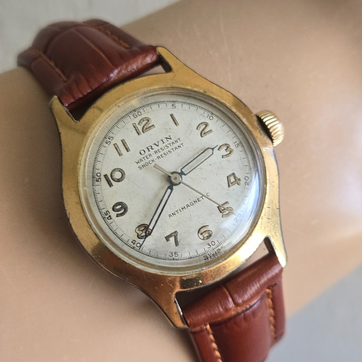 Vintage ORVIN men's manual winding watch AS 1221 17Jewels Military