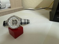 NOS Ladies GUESS W10110L2 Crystal bezel stainless steel watch 44mm