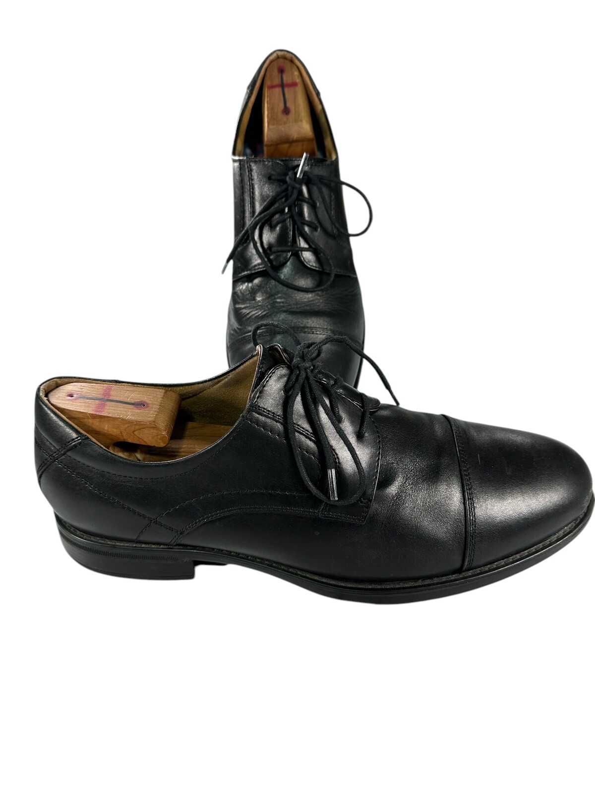 SAOLA Scarpe eleganti derby Florsheim taglia 10 5 EEE Comfortech da uomo in pelle nera punta a cappuccio