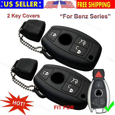 2Pcs Silicone Cover Holder Protector Remote Control Smart Car Case for Benz Key