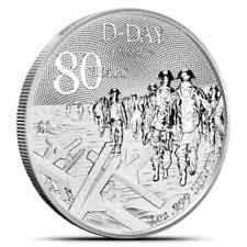 2024 1 oz Alderney Silver D-Day 80th Anniversary Coin (New) 44.10 per troy oz