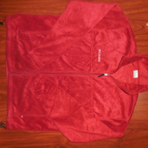 COLUMBIA Mens Fleece Jacket Sweatshirt Full Zipper Front Maroon-Red Sz XXL 2XL - Picture 11 of 11