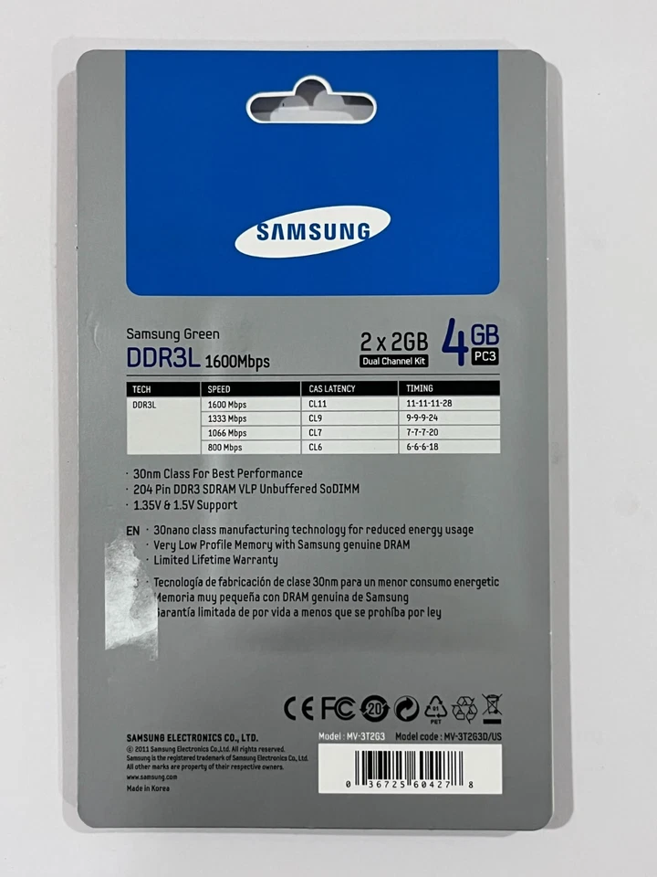 New Samsung 2GB PC3-12800 DDR3-1600MHz M473B5773DH0-YK0 SODIMM MV-3T2G3/US - Image 3 of 3