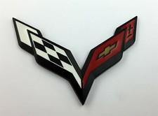 Corvette Emblem New Black White Red 4 X 3 Corvette Emblem New Black White Red 4 X 3