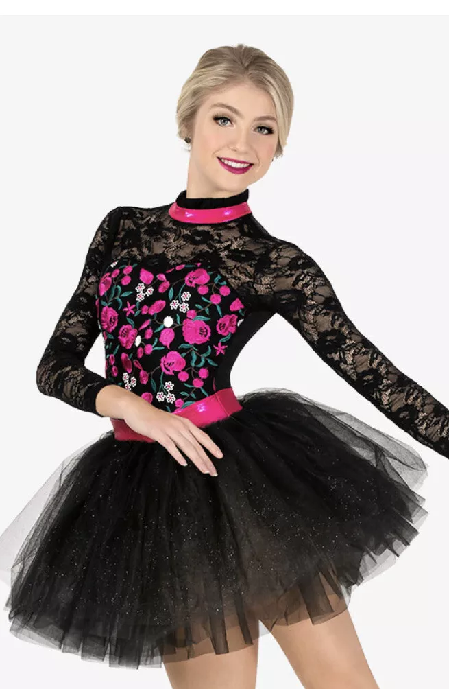 Pink and black clearance tutu dress womens