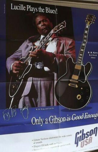   Gibson Guitars - BB King Poster 18x24"-   1993- Print Advertisement - Afbeelding 1 van 4