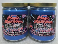 Smoke Odor Exterminator 13 oz Jar Candle, Magic Mushroom Set of Two Candles.