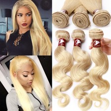10A Body Wave Indian Human Hair Bundles Remy Virgin Blonde Hair Weave Extensions