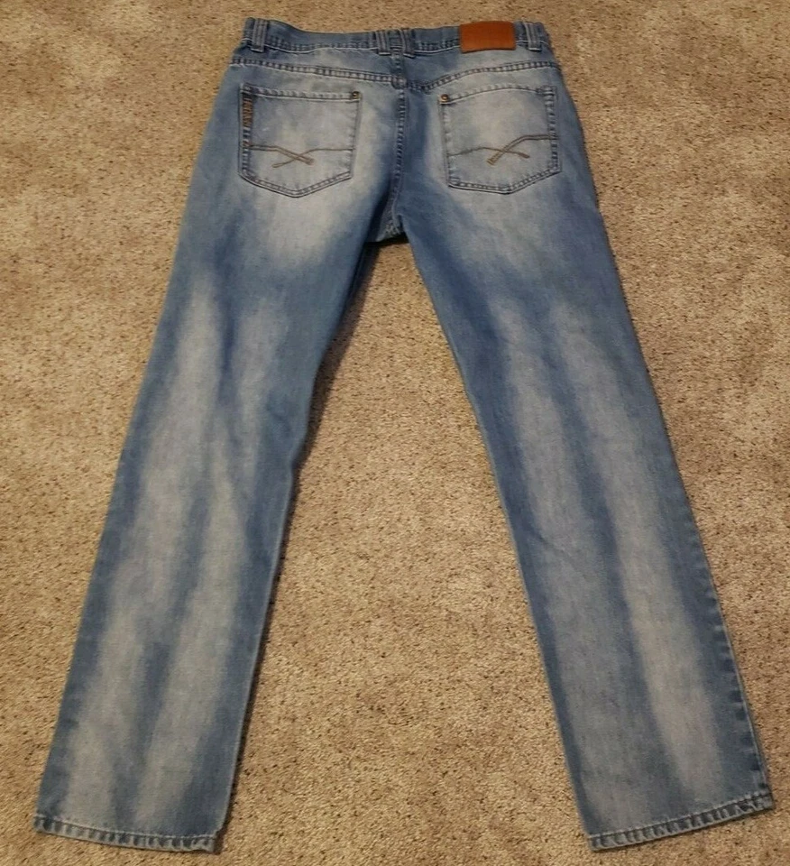Mens Parish Nation Jeans Size 34 x 31 Straight Leg Destroyed Denim Jeans - Image 2 of 4