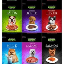 12 Prama Dog Stick Snack Food Treat Puppy Pet Meat Bacon Beef Milk Salami Salmon