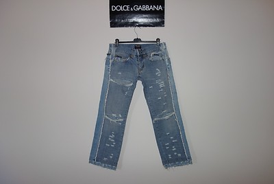 Dolce&Gabbana Black Label Runway BECKHAM 7 Logo Plate Jeans 46 IT