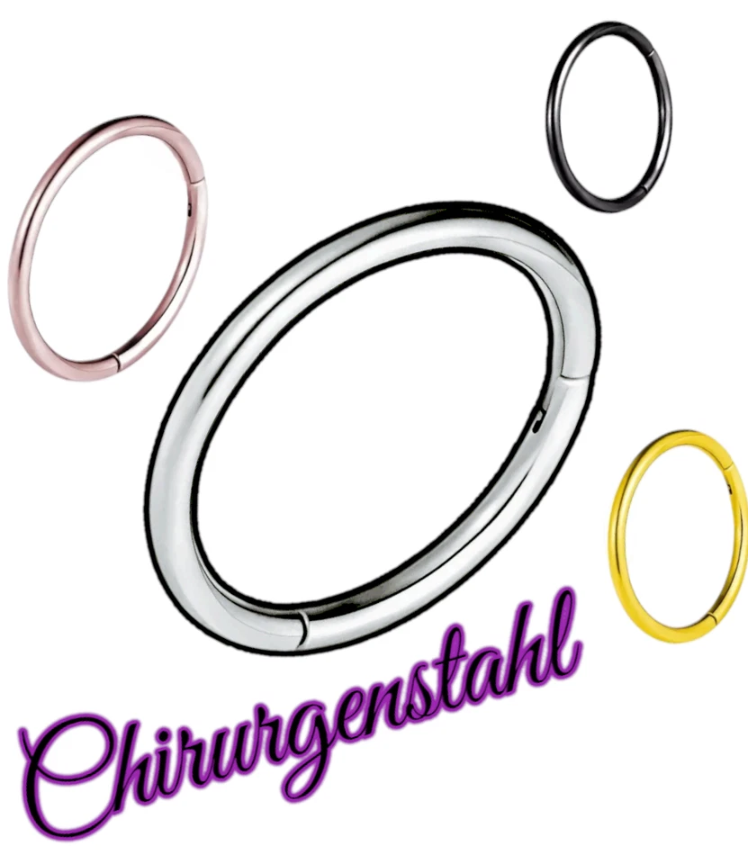 2x Piercing SEPTUM PIERCING NASENRING CLICKER SCHARNIER PIERCING HELIX TRAGUS - Bild 3 von 4