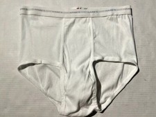 Vtg HANES Mens Classic Wht Cotton Full Cut Brief Underwear sz 40 14