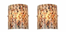 Chloe Lighting CH3CD28BC08-WS1 SHELLEY Mosaic 1 Light Wall Sconce, Black, 2 Pack