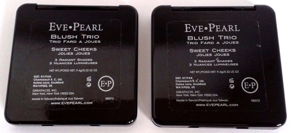 2 Eve Pearl Blush Trio Sweet Cheeks 2 Blushes & 1 Bronzer 0.32 oz SLIGHTLY BRUSH - Image 3 of 4