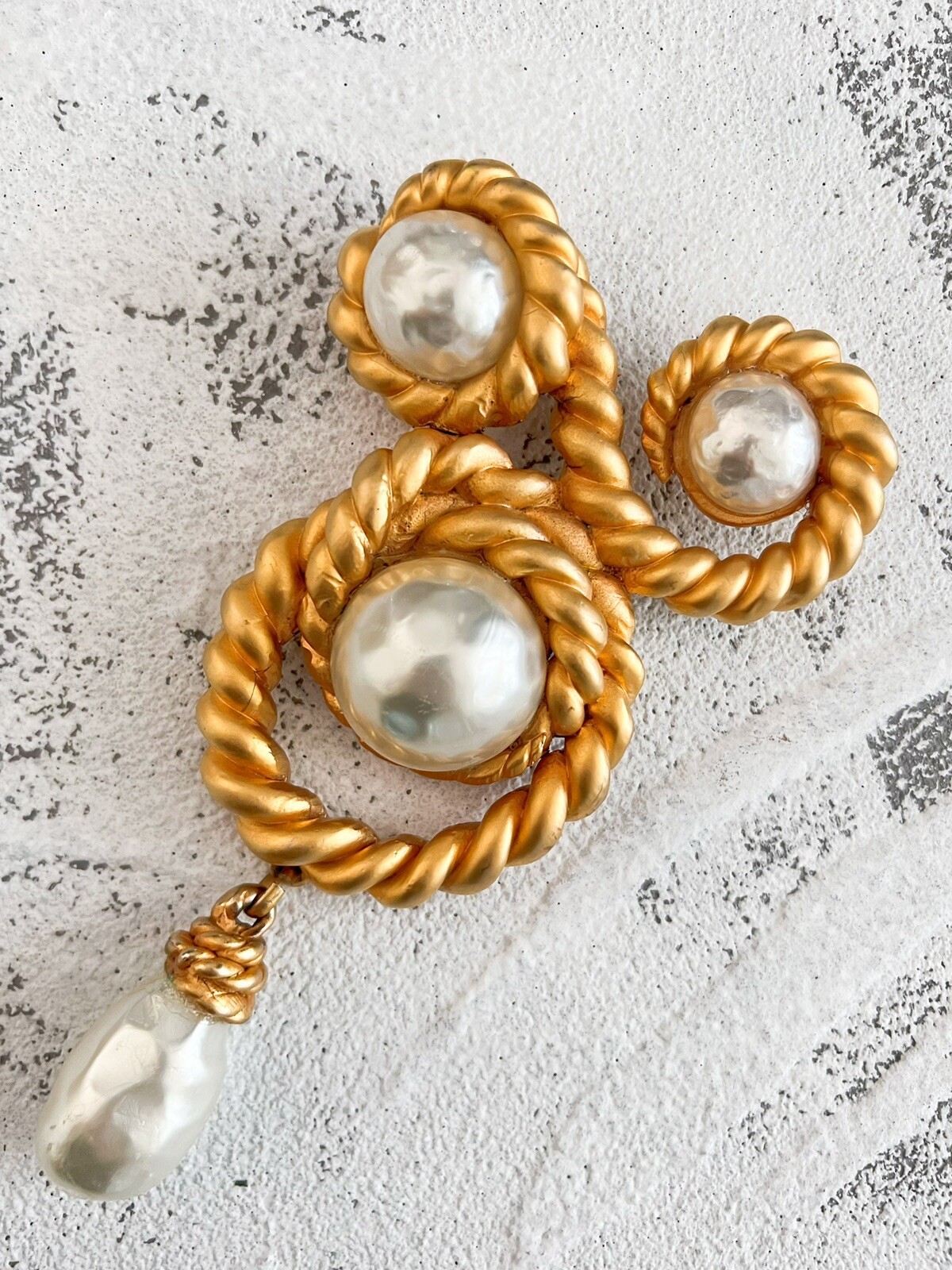 Broche Vintage Années 90 En Perles - Occasion - Style Couture Rétro