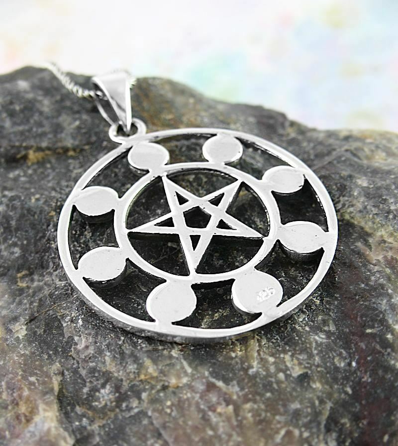 Pentacle Phases of the Moon Pendant ONLY No CHAIN Wiccan Pagan 