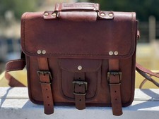 Borsa a mano uomo 11" nuova vintage in pelle messenger uomo borsa valigetta l...