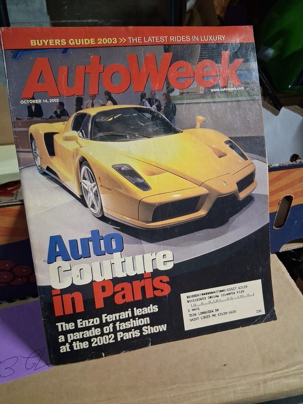 Autoweek Magazine Oct 14, 2002 - Paris Show Best Of, Ferrari Enzo, Buyer's Guide