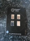 Wessex Mint 4 x Britannia .999 1g Silver Bar In Blister pack great gift