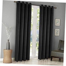 Thermal Velvet Curtains 52x96 Inchout Thermal 52"W x 96"L Pack of 2 Black