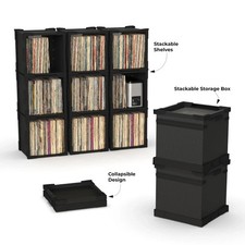 FlexiCube Vinyl Record Storage Box   Stackable Organizer for 12  Records, Hol...