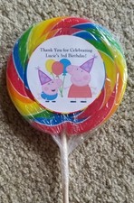 12 etiquetas personalizadas Peppa Pig Lollipop Favor