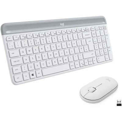 Logitech SLIM COMBO MK470 Funk DE QWERTZ Tastatur & Maus Set - Weiß - 920-009189