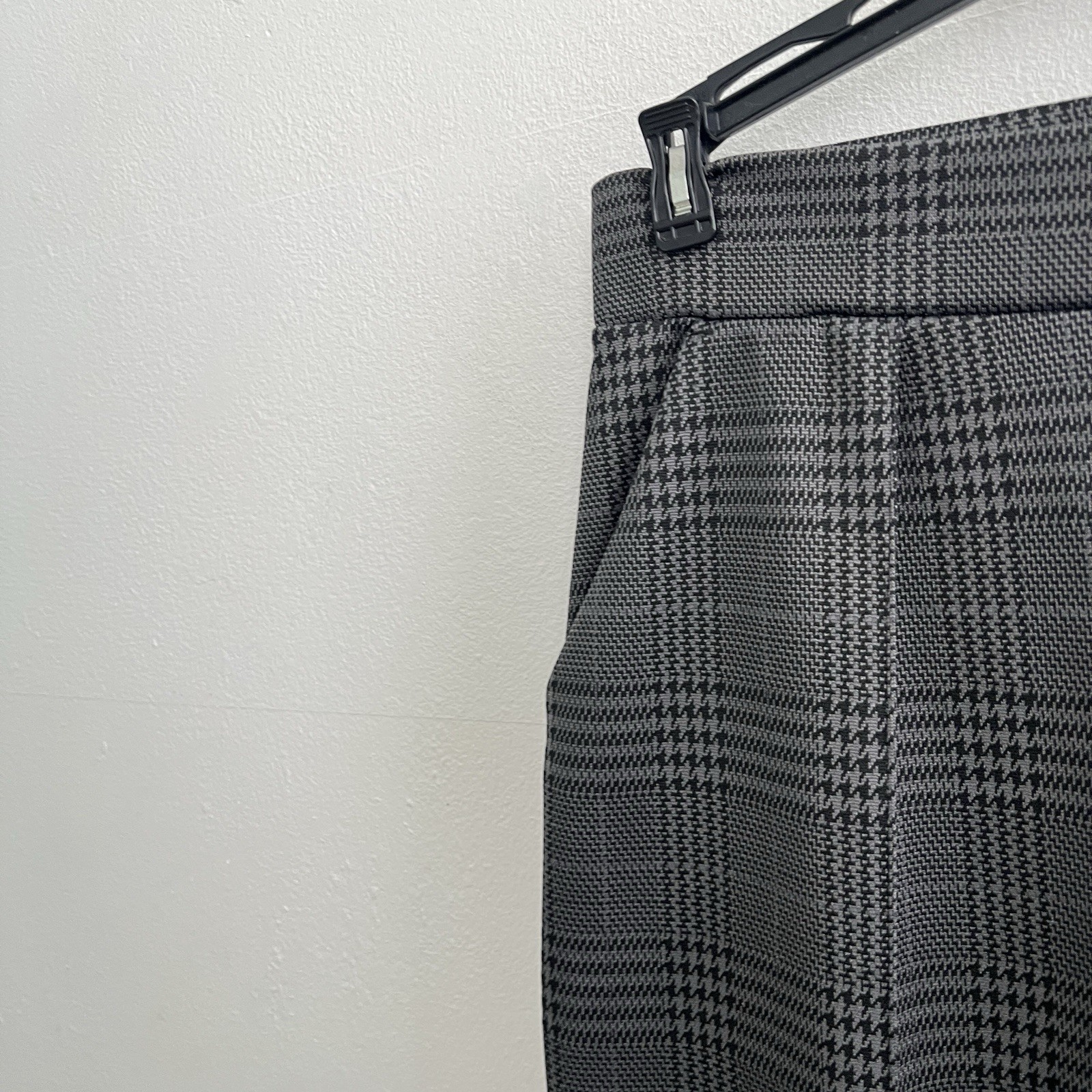 H&M Plaid Wide Leg Pants Crop Gray SMALL High-waisted tailored trousers NEW thumbnail 4
